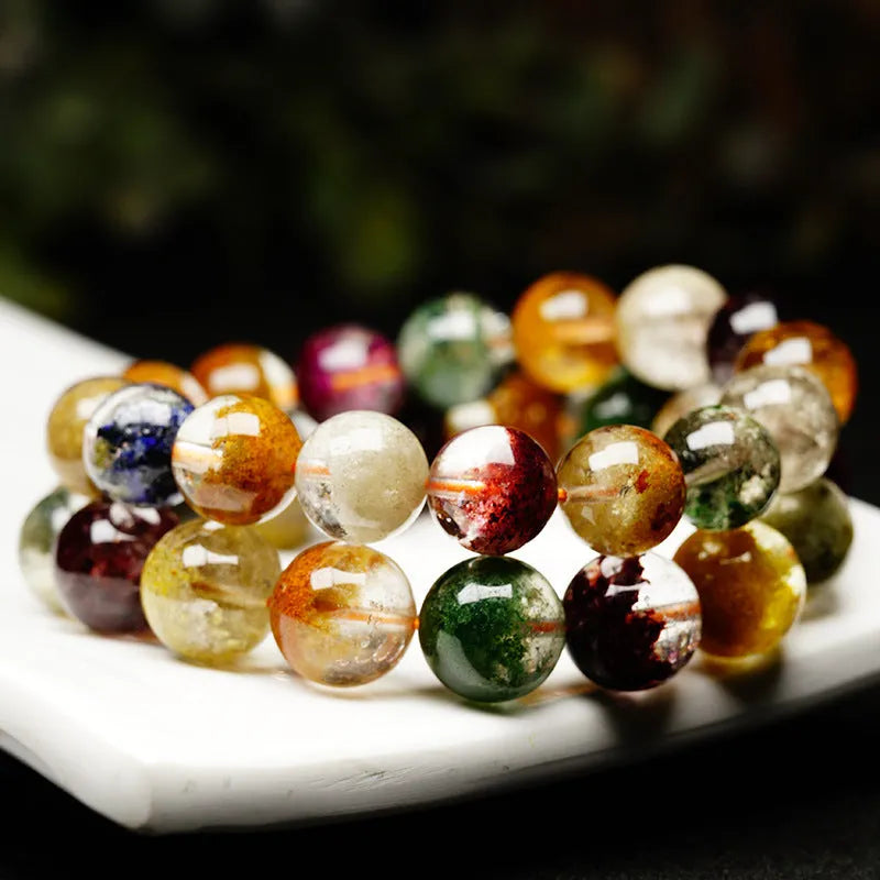 10mm crystal ball bracelet with colourful ghost cornucopia ethnic pattern