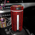 Diamond design car humidifier with LED lights showing colourful mist emission