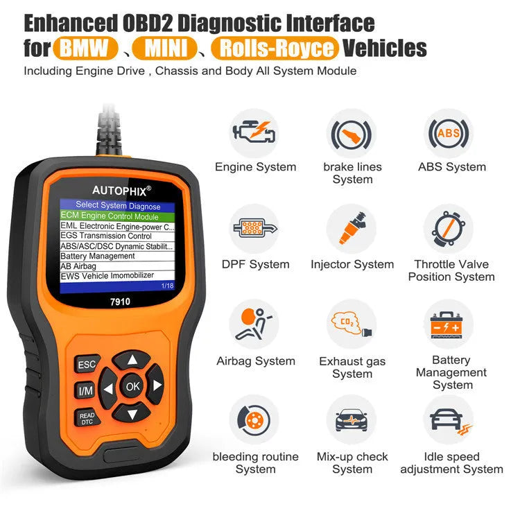 Autophix 7910 automotive OBD2 diagnostic scanner tool for BMW vehicles