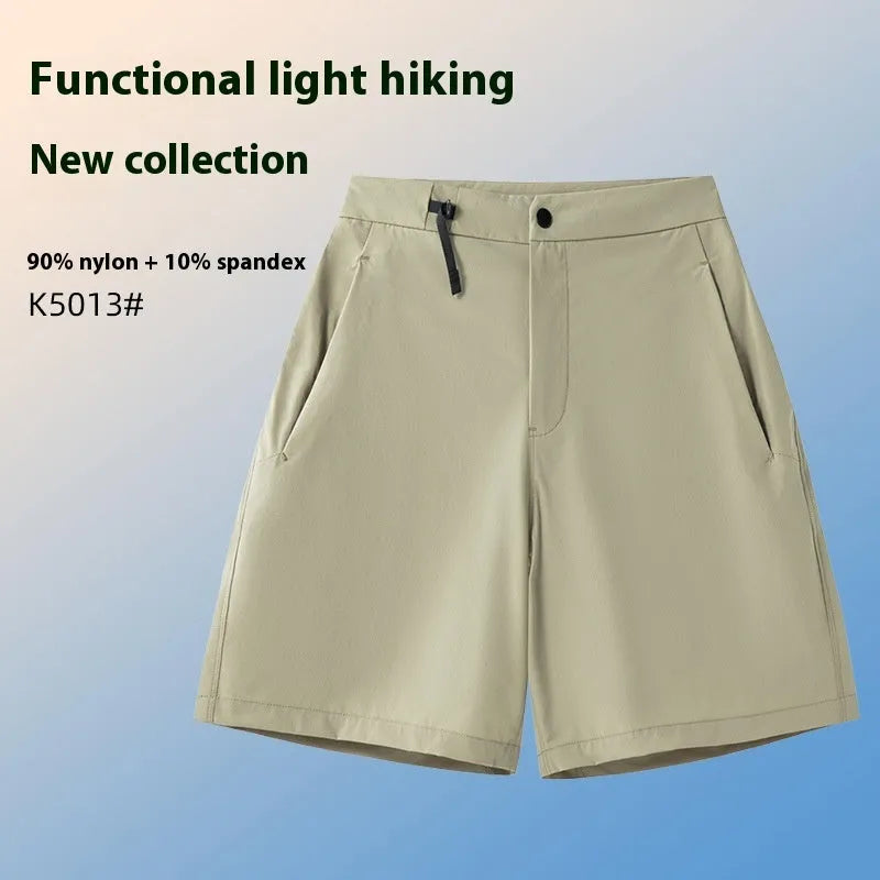 Men's Army Green quick-drying sports shorts with a 3D cut design on a neutral background.
