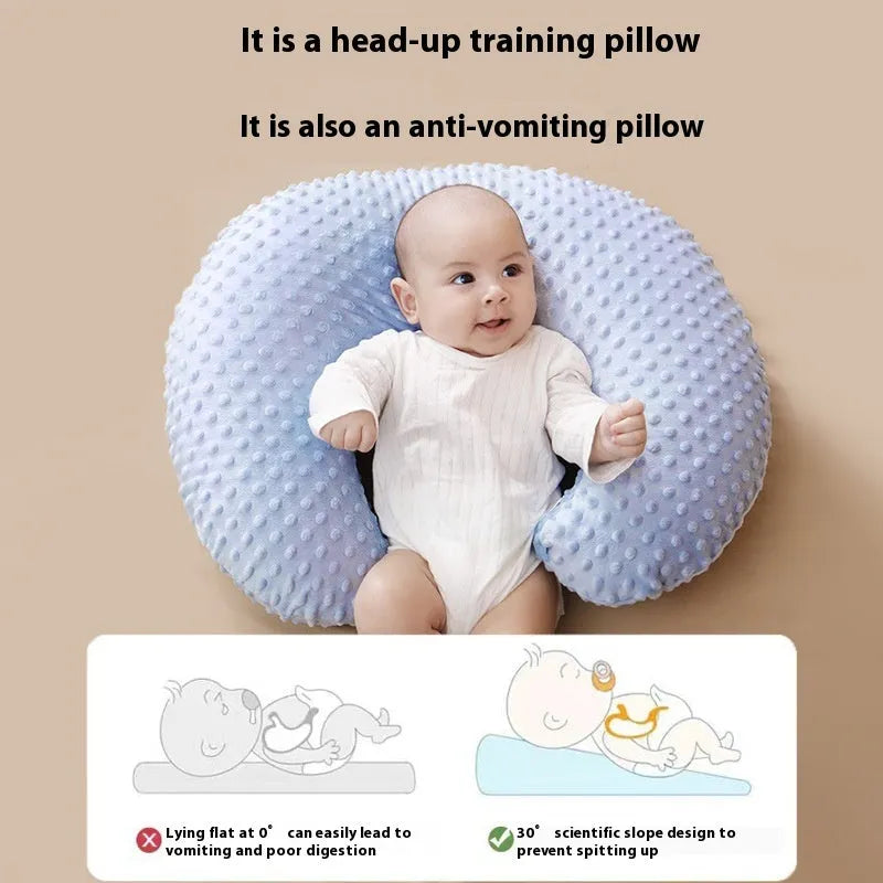 Nursing pillow with removable pillowcase in grey, light blue, pink or yellow colours