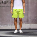 Men's loose fit workwear shorts in cool silk cotton fabric with straight leg design
