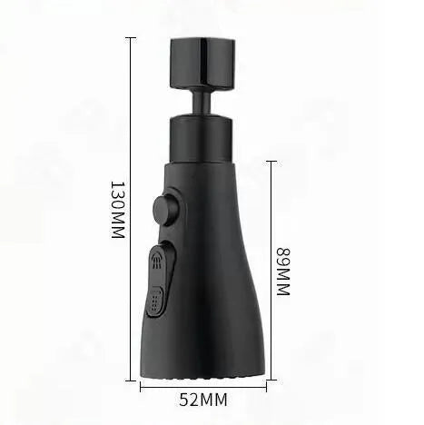 Universal pressurised kitchen faucet sprayer with rotating head and three water mode settings