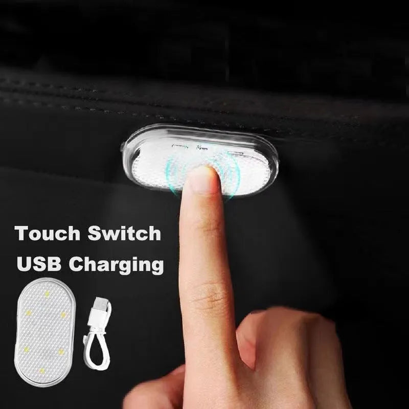 Car interior LED induction reading light with touch control in white, blue, ice blue, and pink purple colours