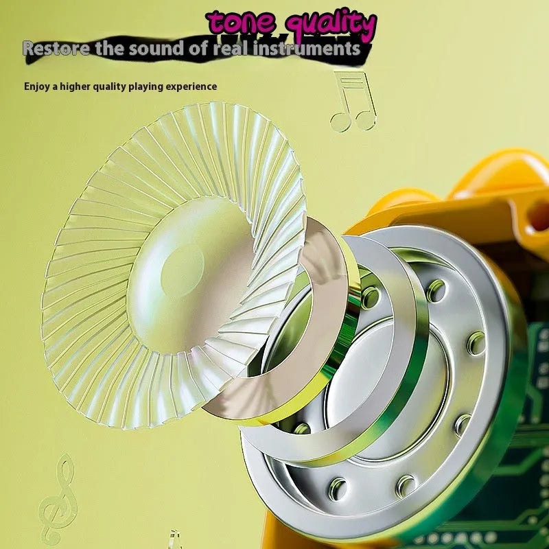 Pocket electronic keyboard toy for children in green or pink, plays little piano patterns for developmental training.