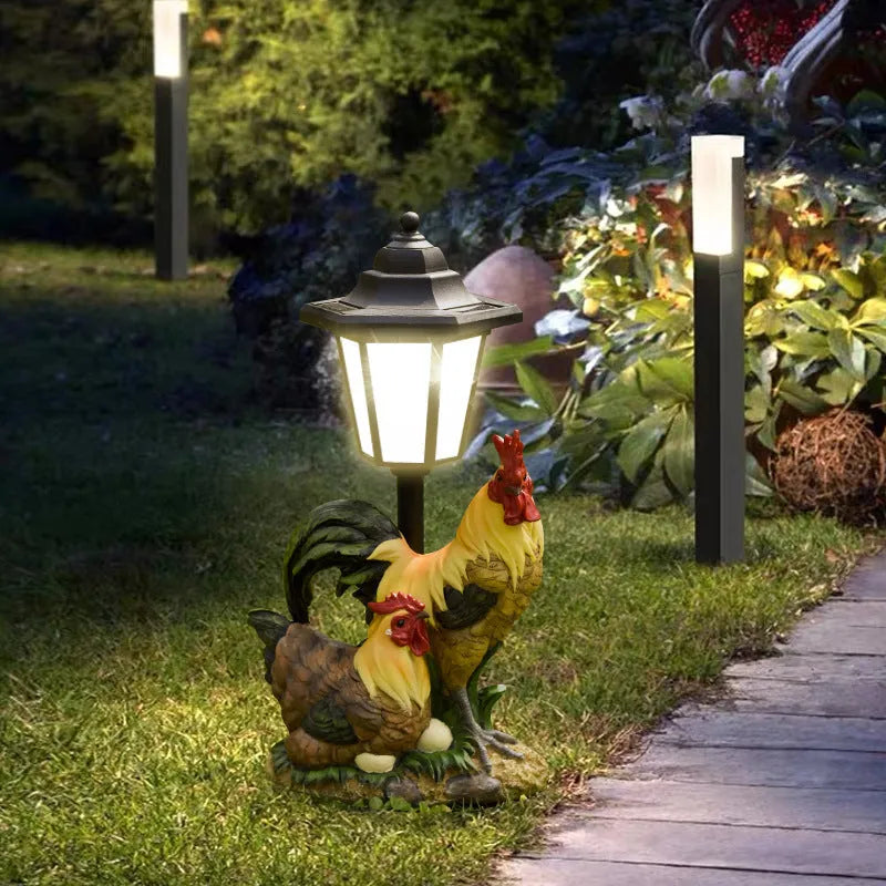 Solar hexagonal garden lamp with American country style design options
