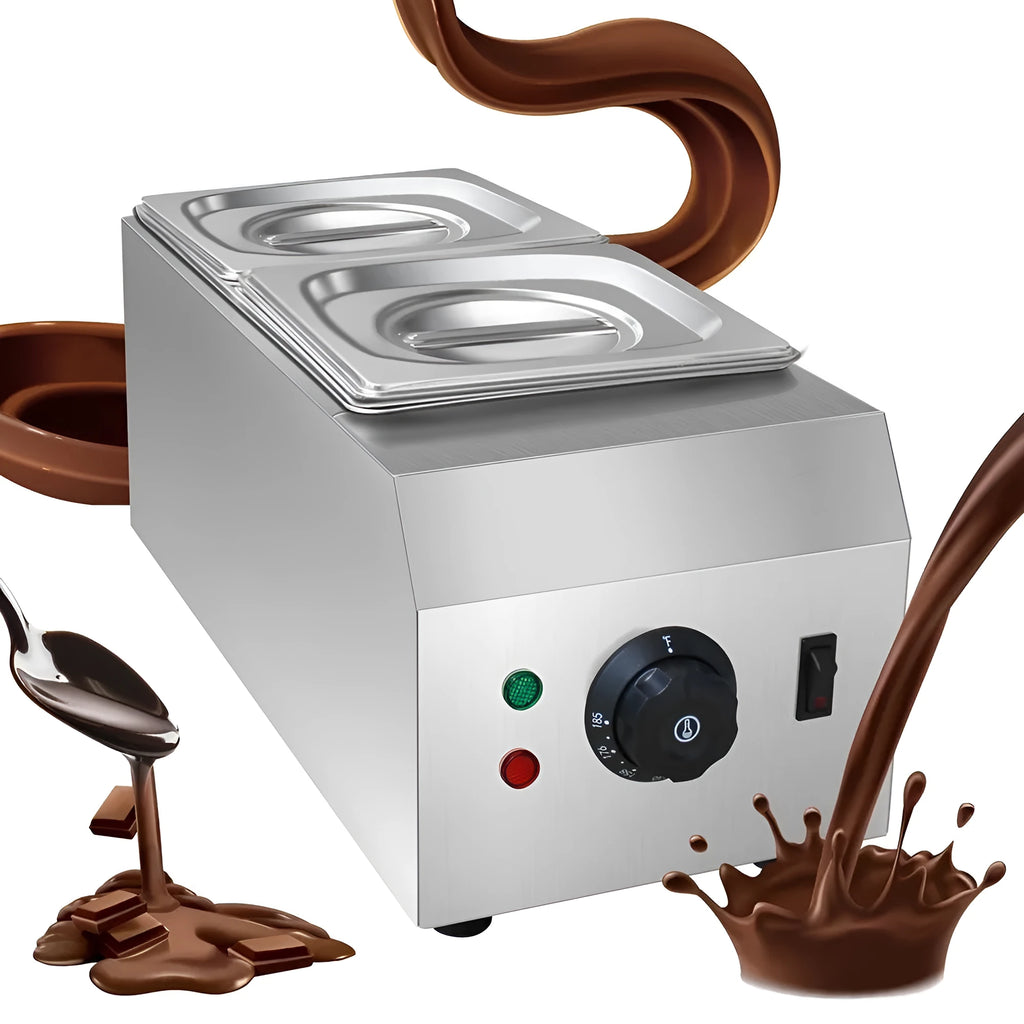 Commercial chocolate melting machine with double pot electric heating system