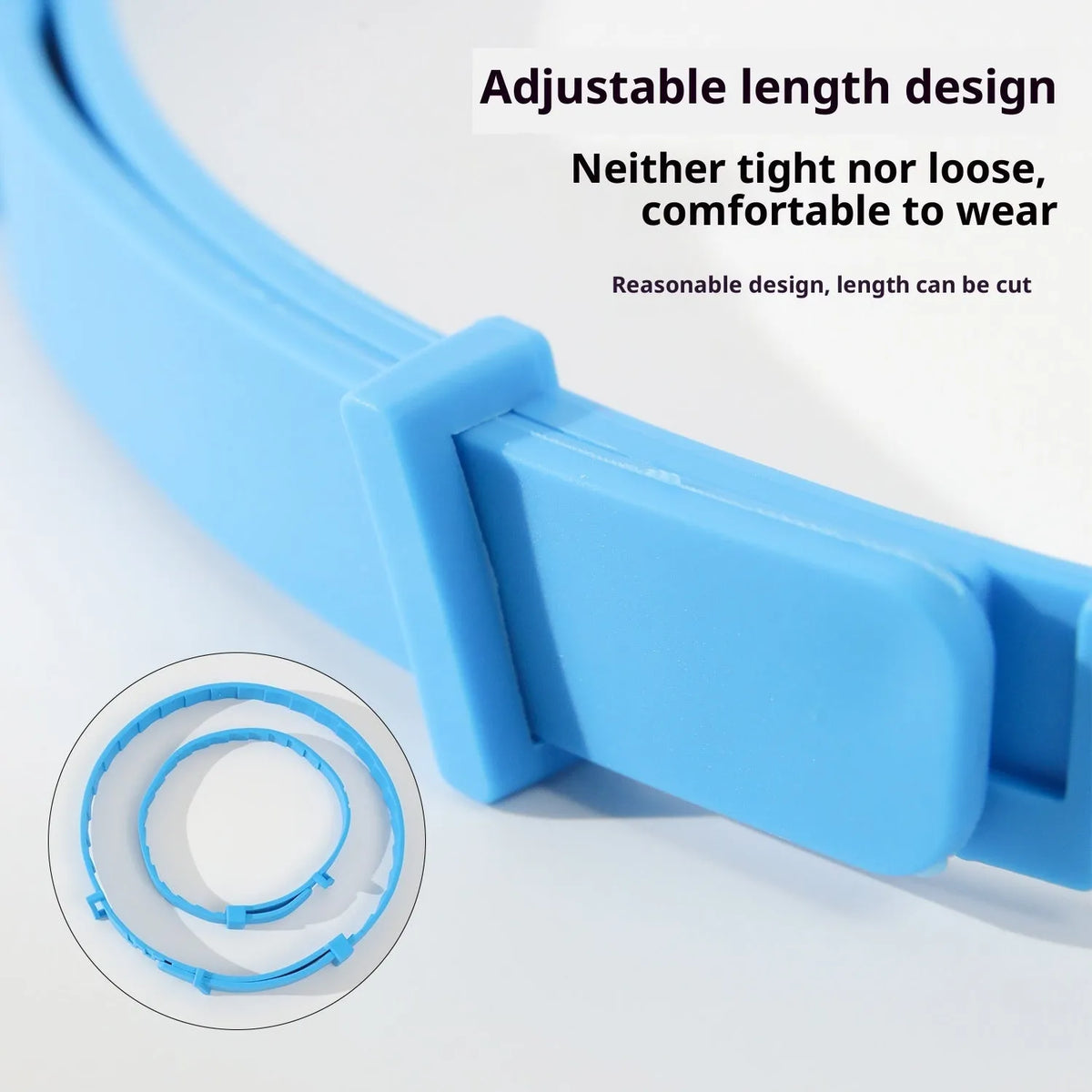 Adjustable anti-bite cat collar for dogs in PVC with aluminium boxed finish, monochrome pattern, 38cm cat or 63cm dog size