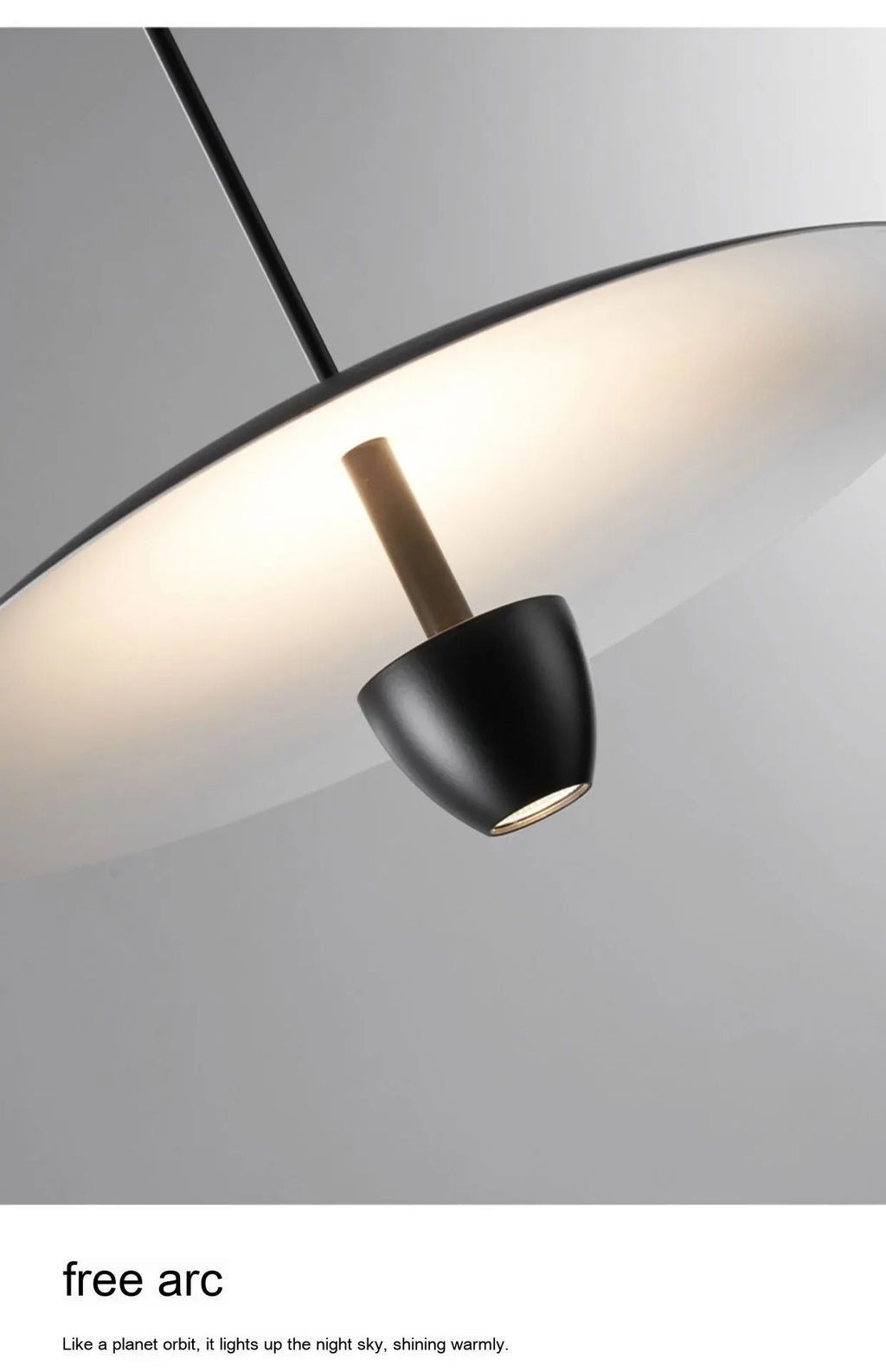 Black modern minimalist chandelier with 400mm design and warm lighting