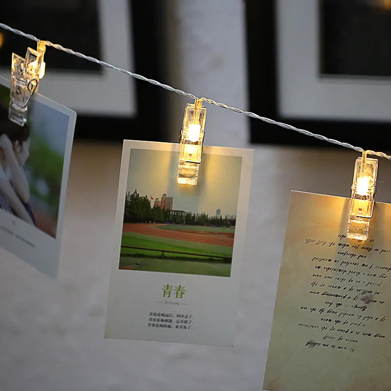 LED clip light string with plastic clips spaced 15cm apart for cake and flower decoration
