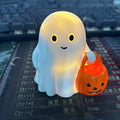 Cute ghost pumpkin desktop ornament made from resin and plastic, non-luminous version