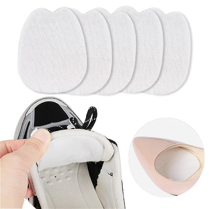 White felt anti-wear tongue stickers for sports shoe protection