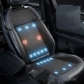 Minimalist black car seat cooling pad with USB-powered ventilation system for summer driving