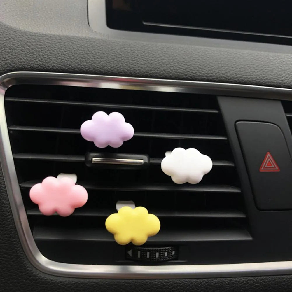 Resin car fragrance clip in cartoon design for air vents in six colour options