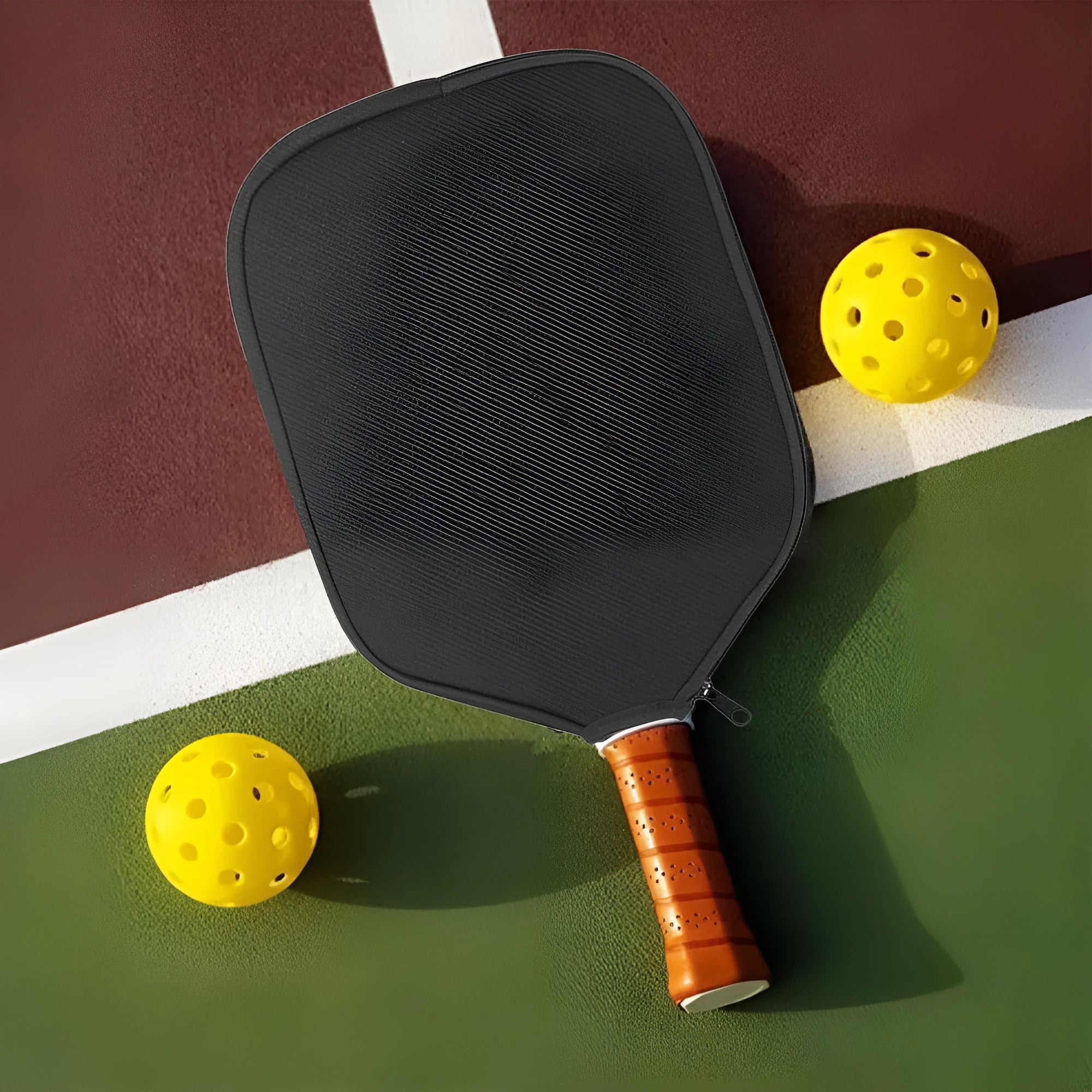 Black neoprene protective sleeve for table tennis rackets and fitness equipment