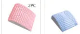 Blue EVA foam back stretcher pillow for lumbar and neck support on a flat surface.