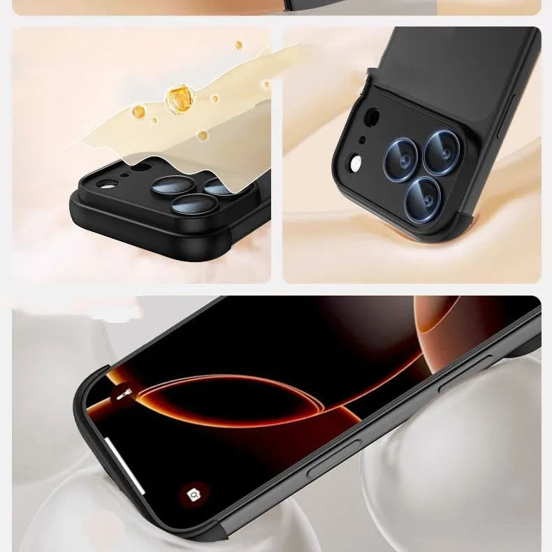 iPhone 17 phone case in black, orange, grey, and desert colours for Pro and Pro Max models