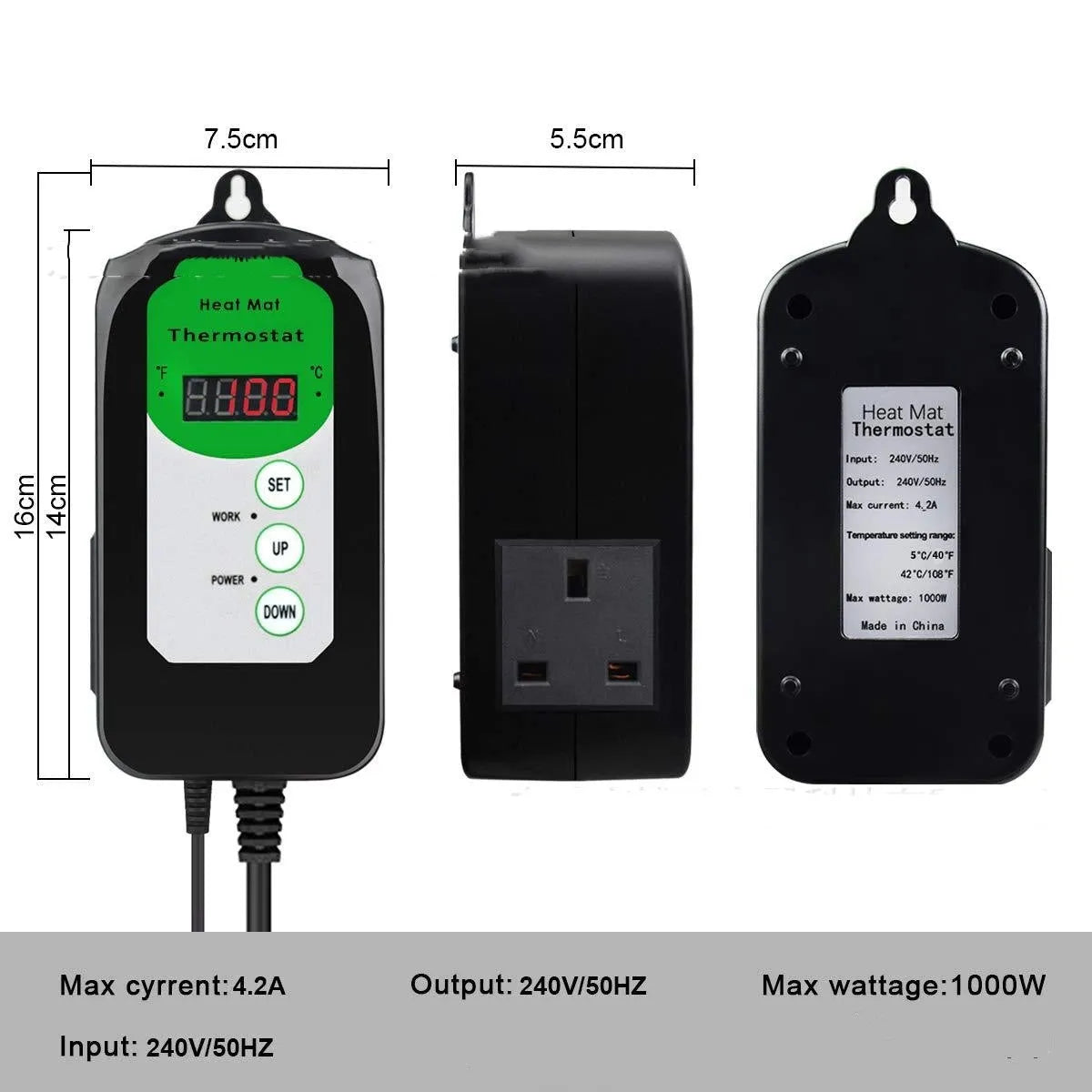 BH1912020 digital temperature humidity controller with display showing readings