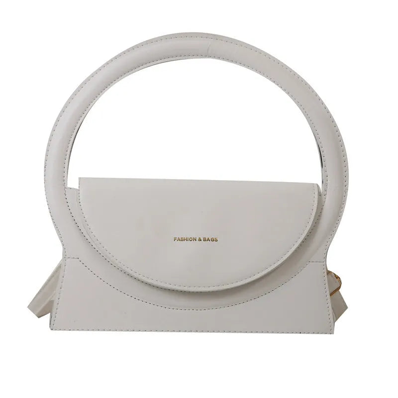 PU leather messenger bag with sandwich pocket design and stitching detail