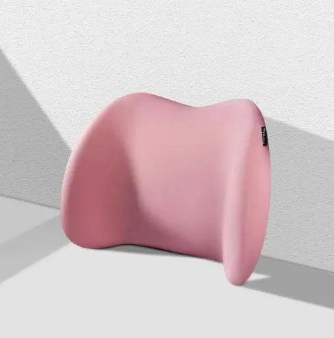 Car headrest neck pillow and lumbar cushion set with memory cotton filling in multiple colours