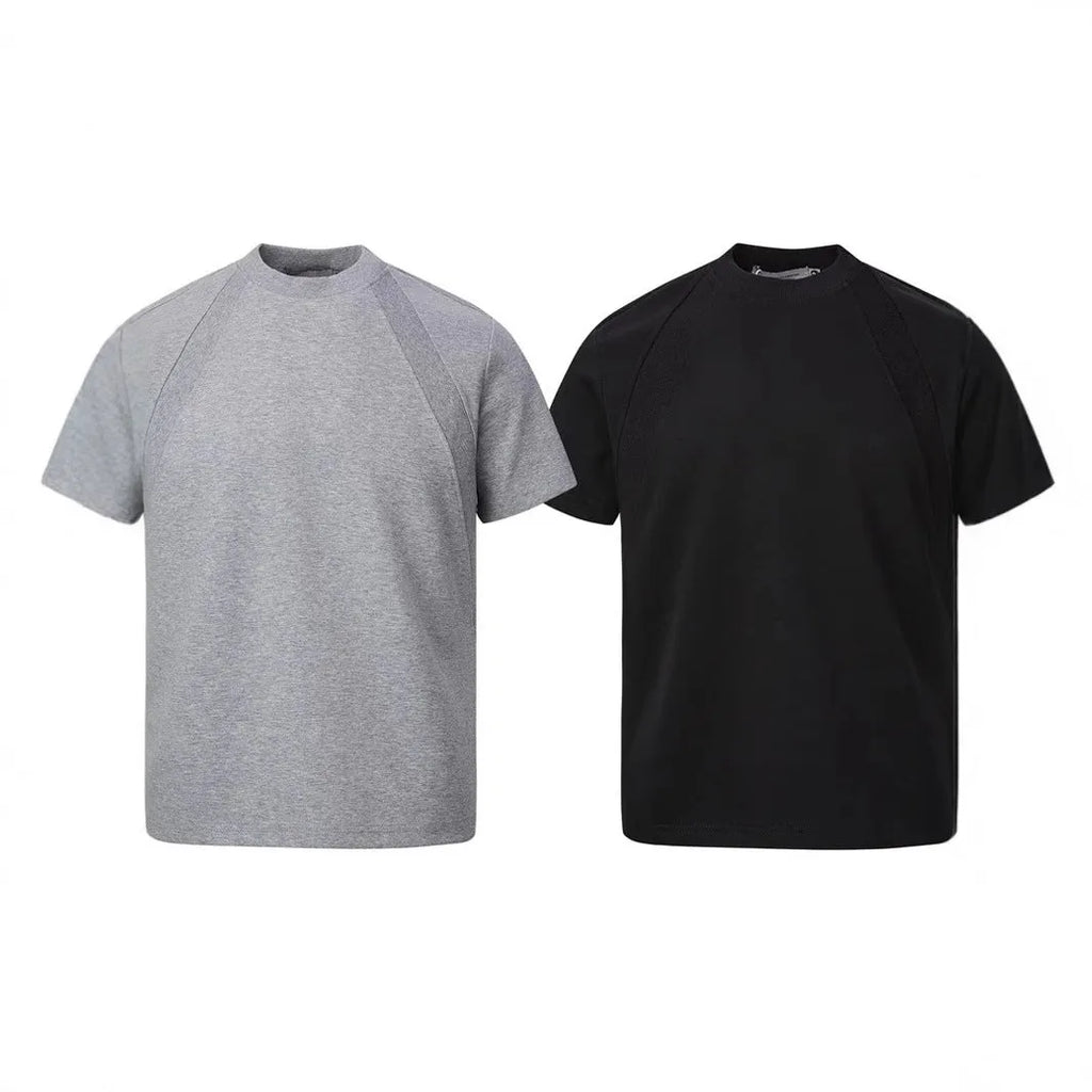 Air layer stitching short sleeve top in loose fit polyester