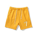 Men's cotton sports gym shorts with digital drawstring in black, five-point length, size M to 3XL