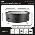 Portable stainless steel barbecue grill with detachable components and storage bag