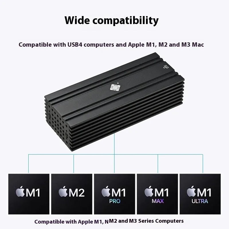 Black Leyu USB4 to 10 Gigabit Ethernet network adapter with attached cable