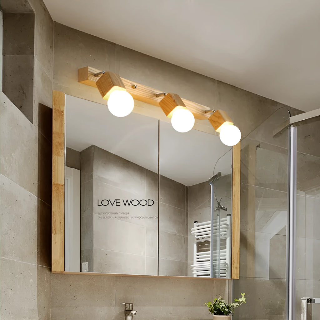 Single head creative LED wall lamp measuring 24cm for mirror and bedroom use.