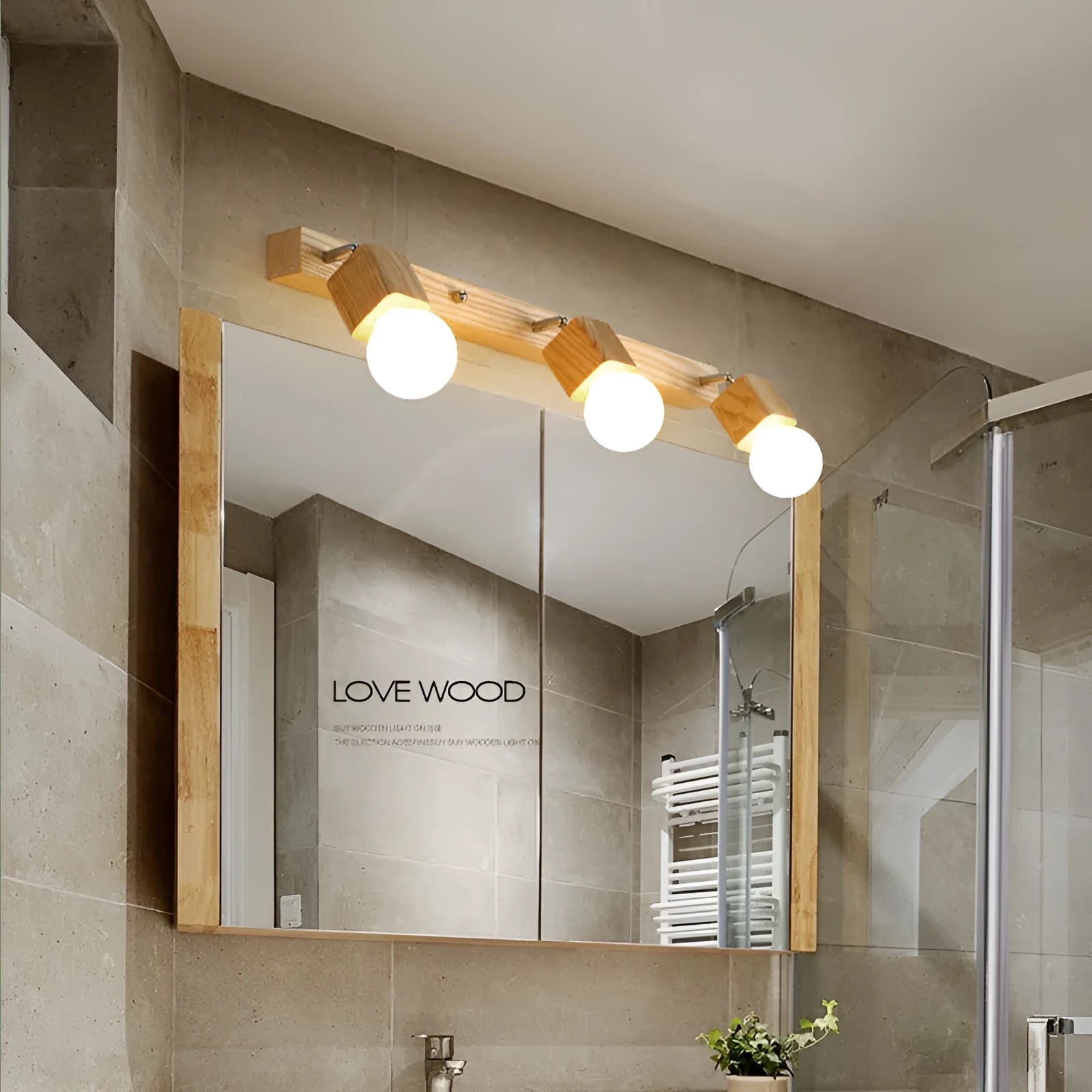 Single head creative LED wall lamp measuring 24cm for mirror and bedroom use.