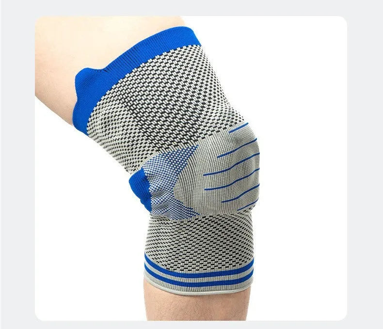 Silicone massage spring bar knee protector in cotton material showing black-grey colour combination
