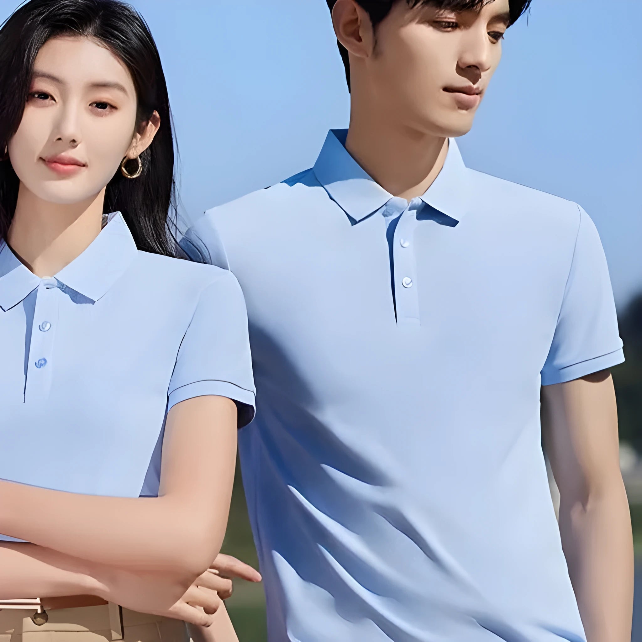 Large size cotton summer work clothes pullover in short sleeve design showing multiple colour options