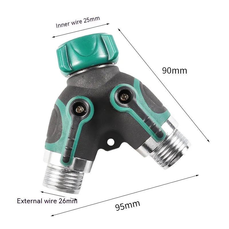 Zinc copper alloy garden ball valve diverter with 6 connection points