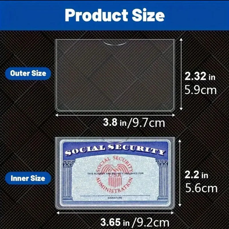 Transparent PVC ID card holder protecting social security card
