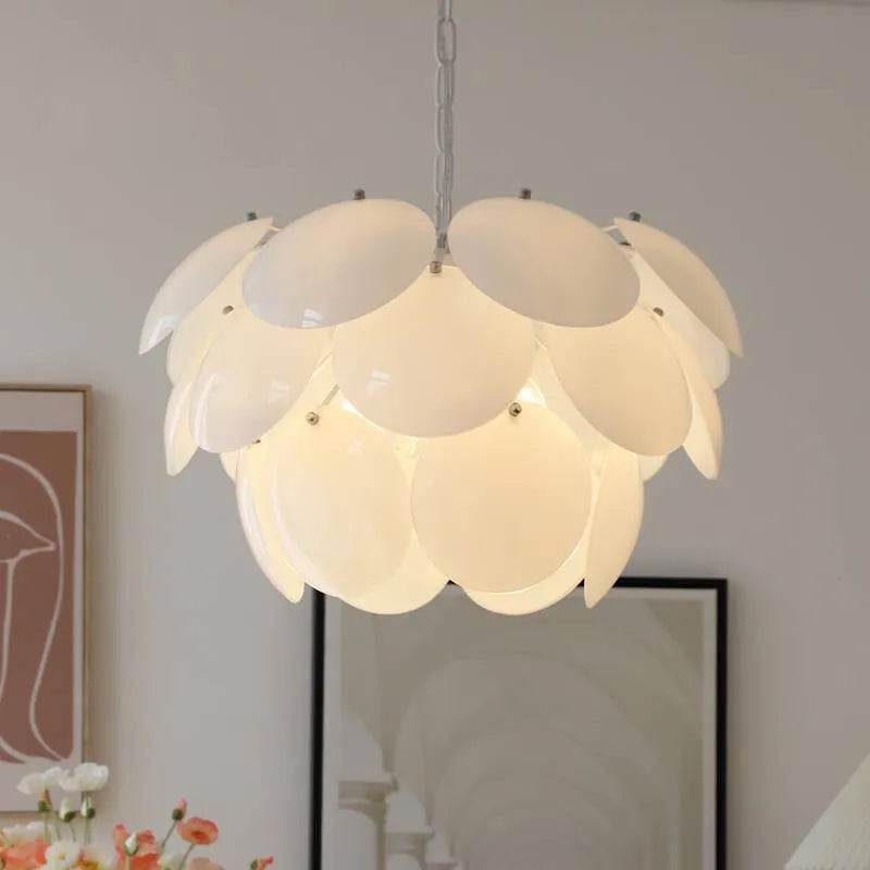 Modern French simplicity glass pine ceiling light for living room or bedroom, diameter 45cm or 55cm, 110V