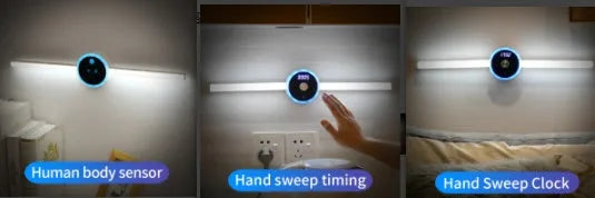 Smart cabinet light with clock timer sensor light removable LED wardrobe light human body sensor