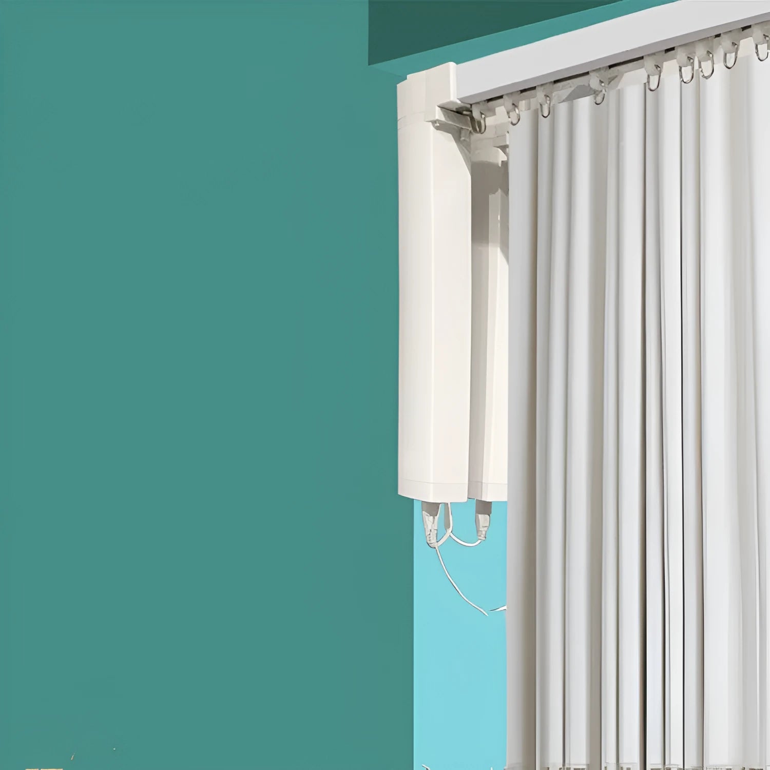 Smart curtain electric motor system with aluminium track and remote control for voice-operated automation