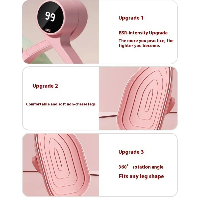 Pink pelvic floor muscle trainer with rubber coating and three gear adjustment settings