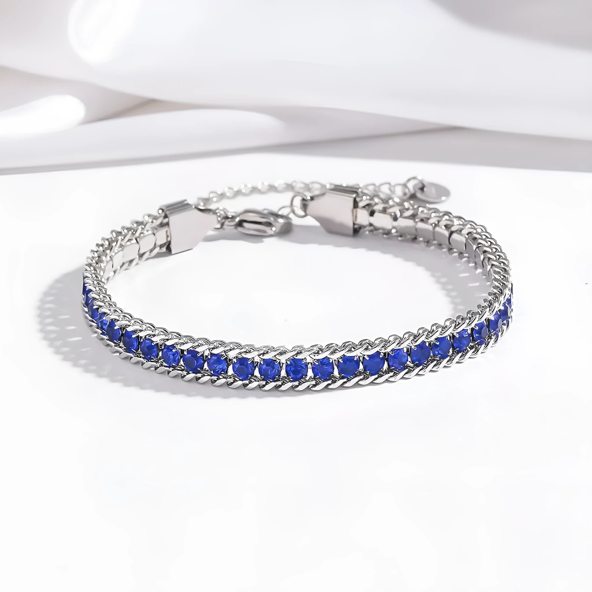 Women's stainless steel full diamond minimalist bracelet in colour TT0269 with electroplating finish