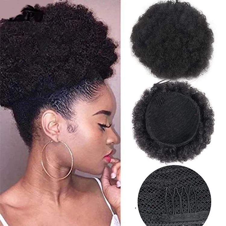 High temperature wire wig ponytail explosion hair in medium long natural style for ladies