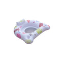 White luminous U-shaped inflatable float on water, showing its seat design and size.