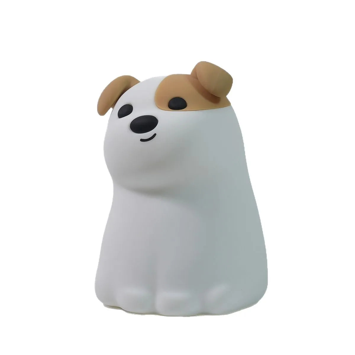 Fashion silicone puppy dog pat night light with built-in battery and Type-C charging on a table