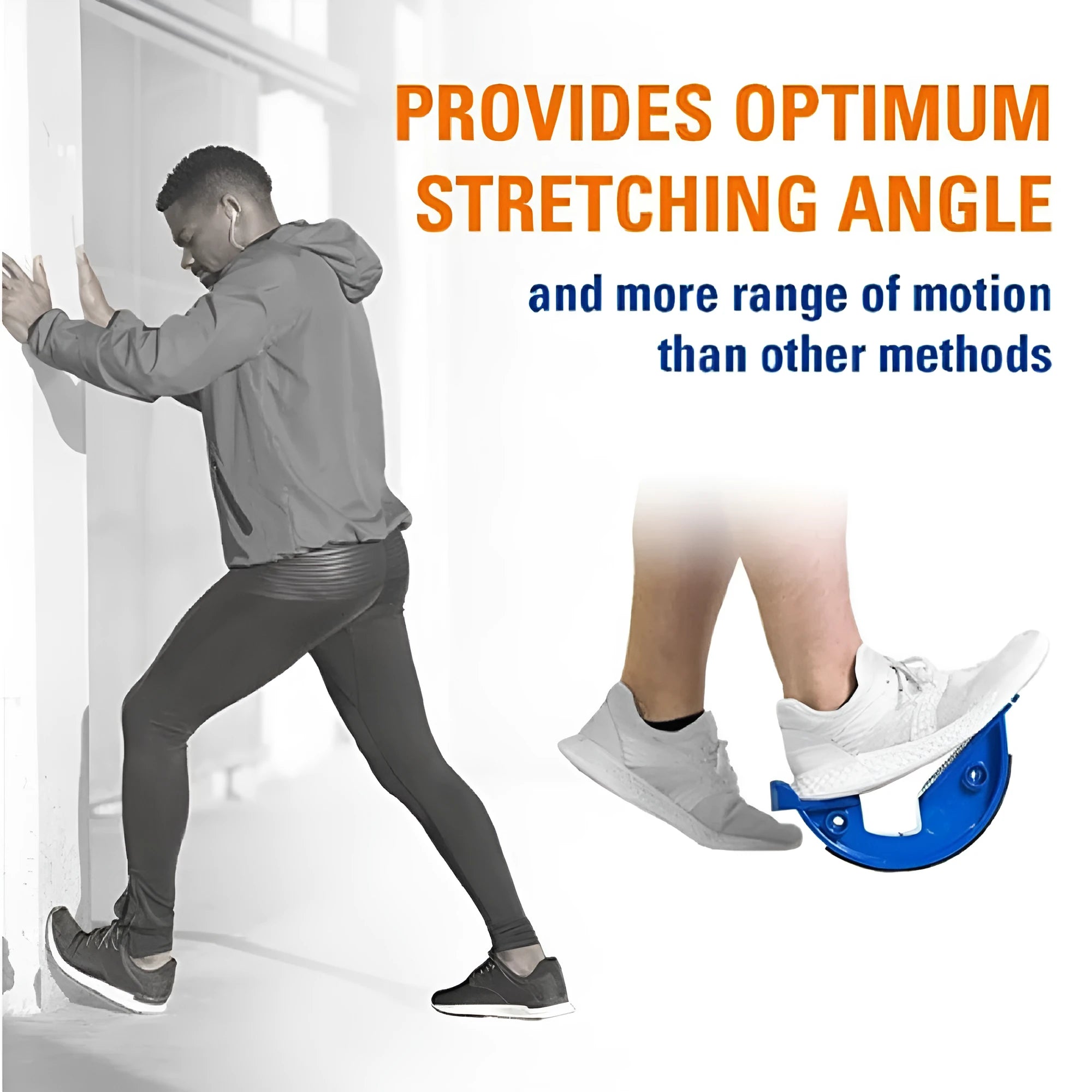 Treasure blue ABS plastic lower leg tension plate stretcher with a textured diagonal pedal.