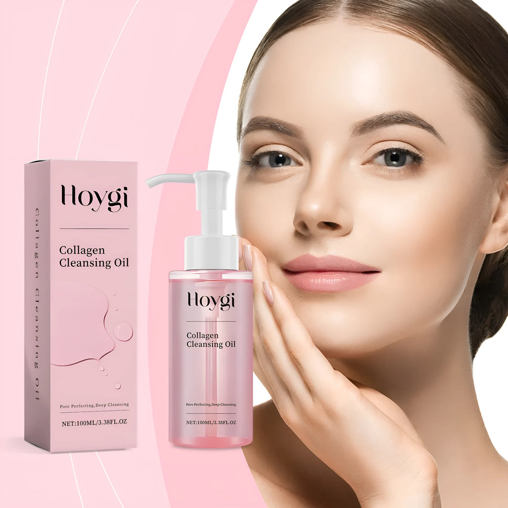 100ml collagen cleansing oil bottle for daily mild makeup removal with jojoba and grape seed oils