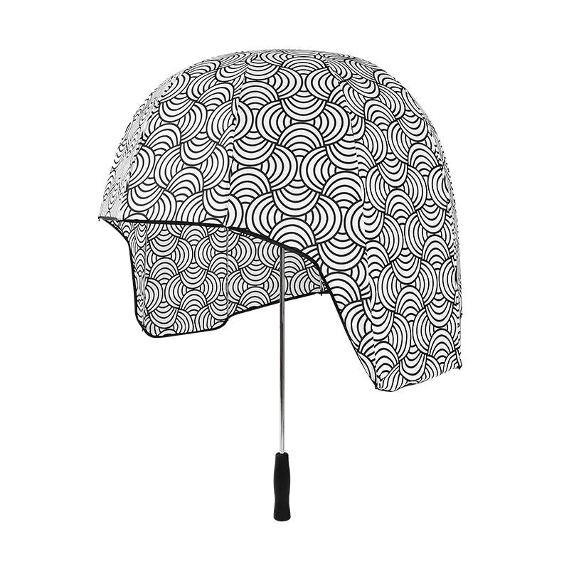 76cm dual sun rain umbrella with long handle in blue vinyl colour option