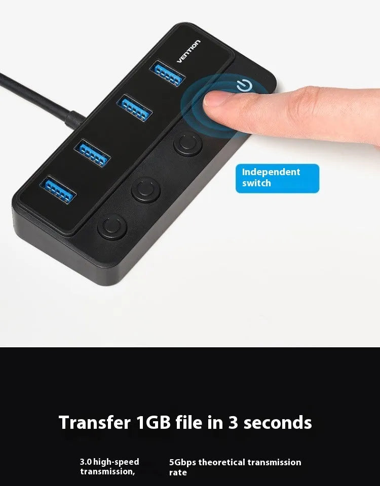 Vention USB 3.0 4-port extender docking station with 1 metre cable, multi-interface plug
