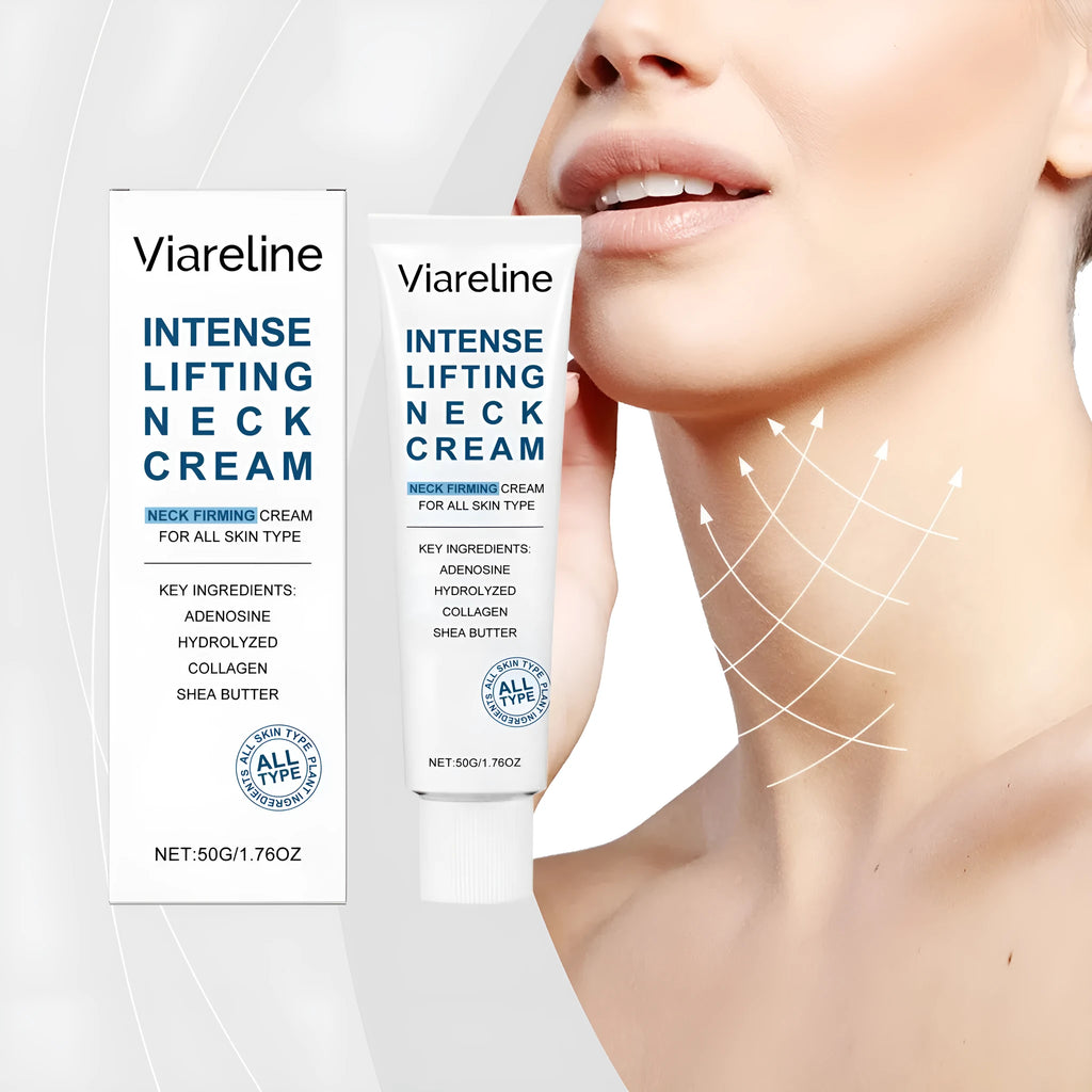 50g jar of lifting and tightening neck cream with collagen and hyaluronic acid.