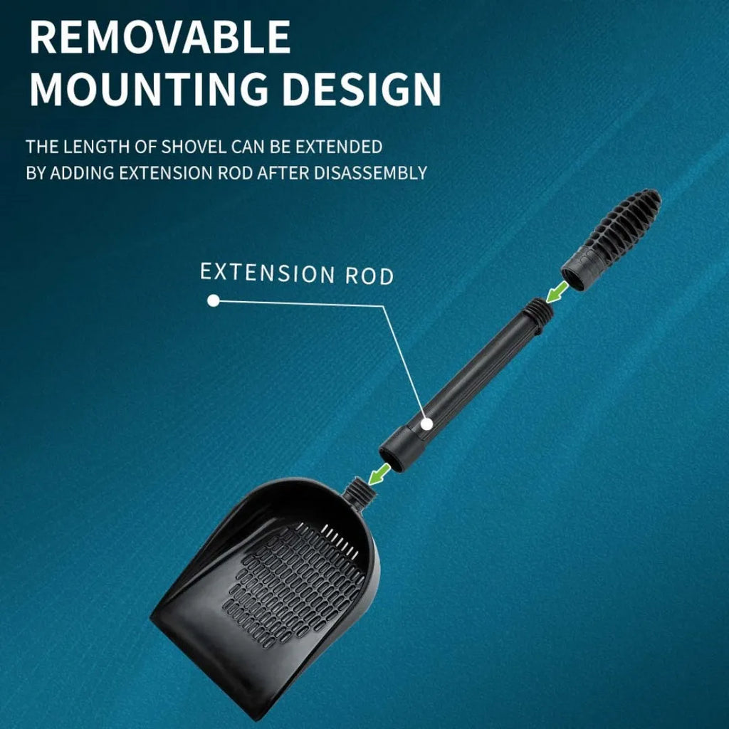 Fish tank multi-purpose sand shovel with removable mounting and quick-drain design, available in long and minimalist options