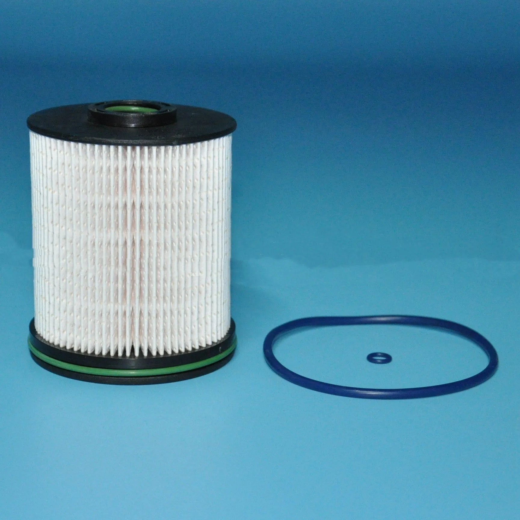 Diesel fuel filter element with gasket for Vauxhall and Opel Astra K cars, showing 106mm height