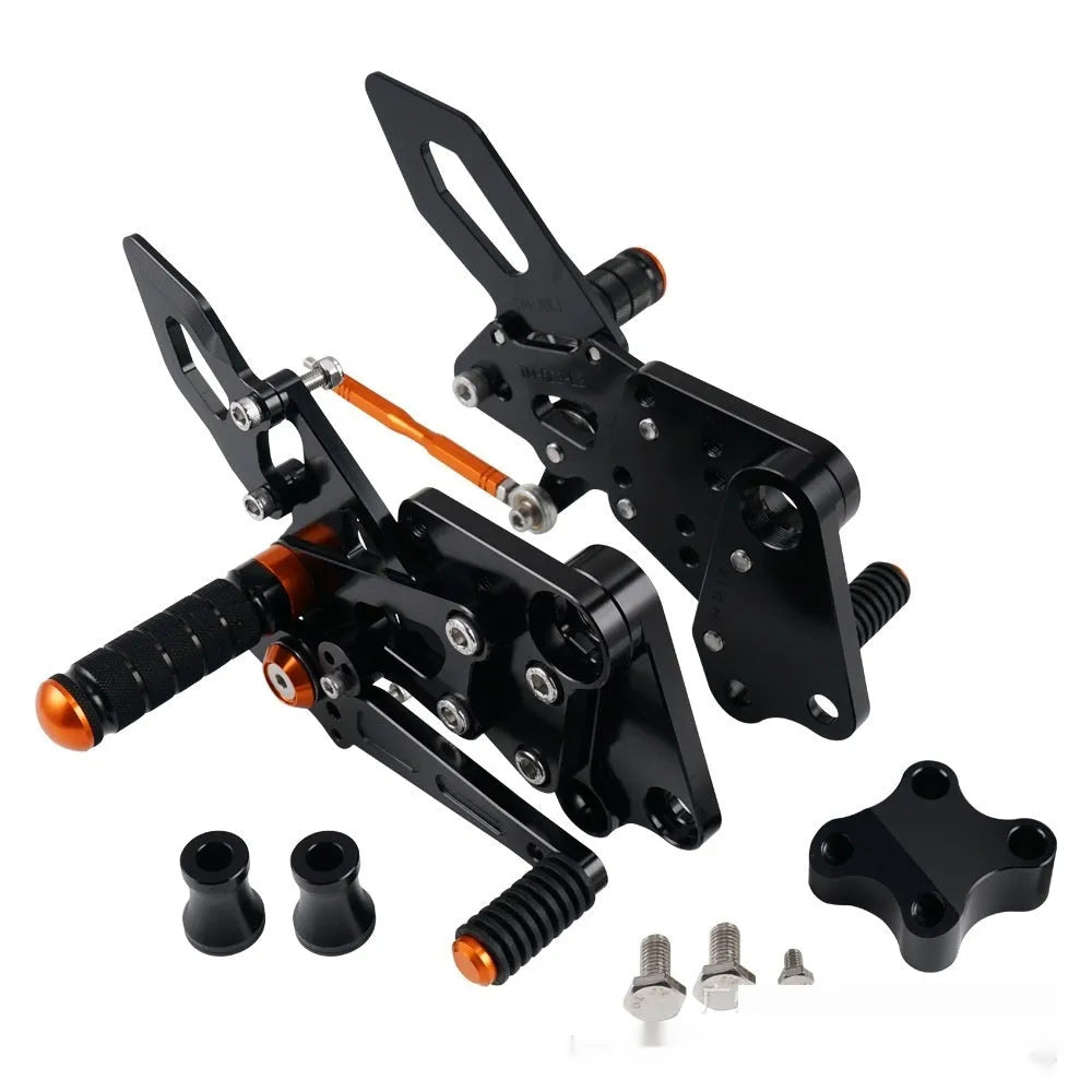 KTM Duke rear shift pedal support assembly bracket in black or orange for 125 200 250 390 models